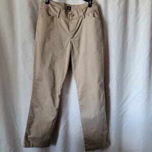 Lee Pants Size 8 Short Wrinkle Free Women's Beige Khaki Cotton Blend LIKE NEW